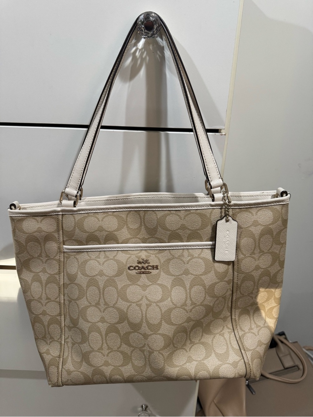 Coach Tan & Cream Signature Tote